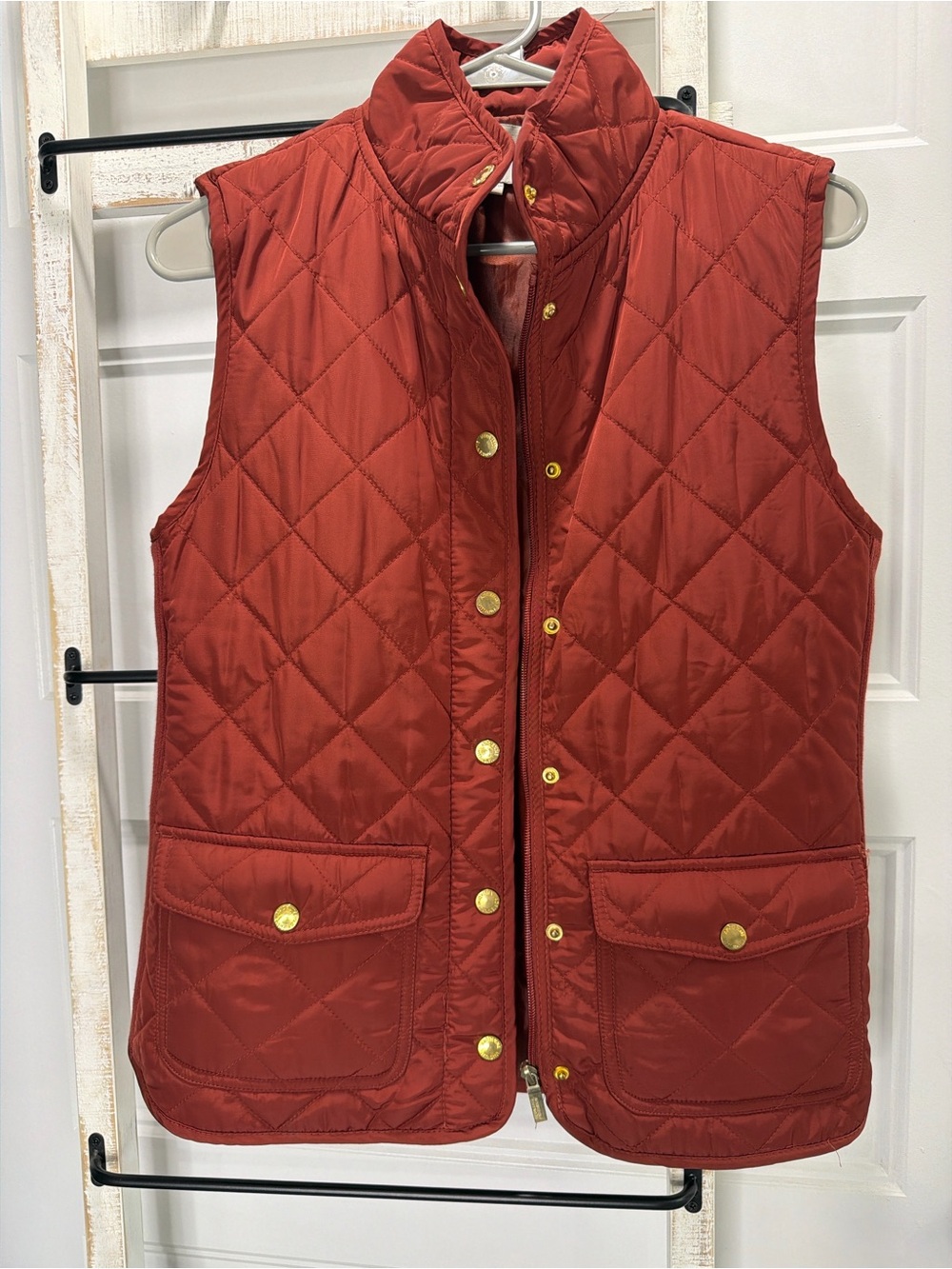 Adrienne Vittadini Quilted Vest in Rust